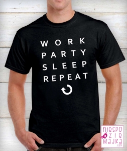 koszulka niespodziewajka meska work party sleap repeat